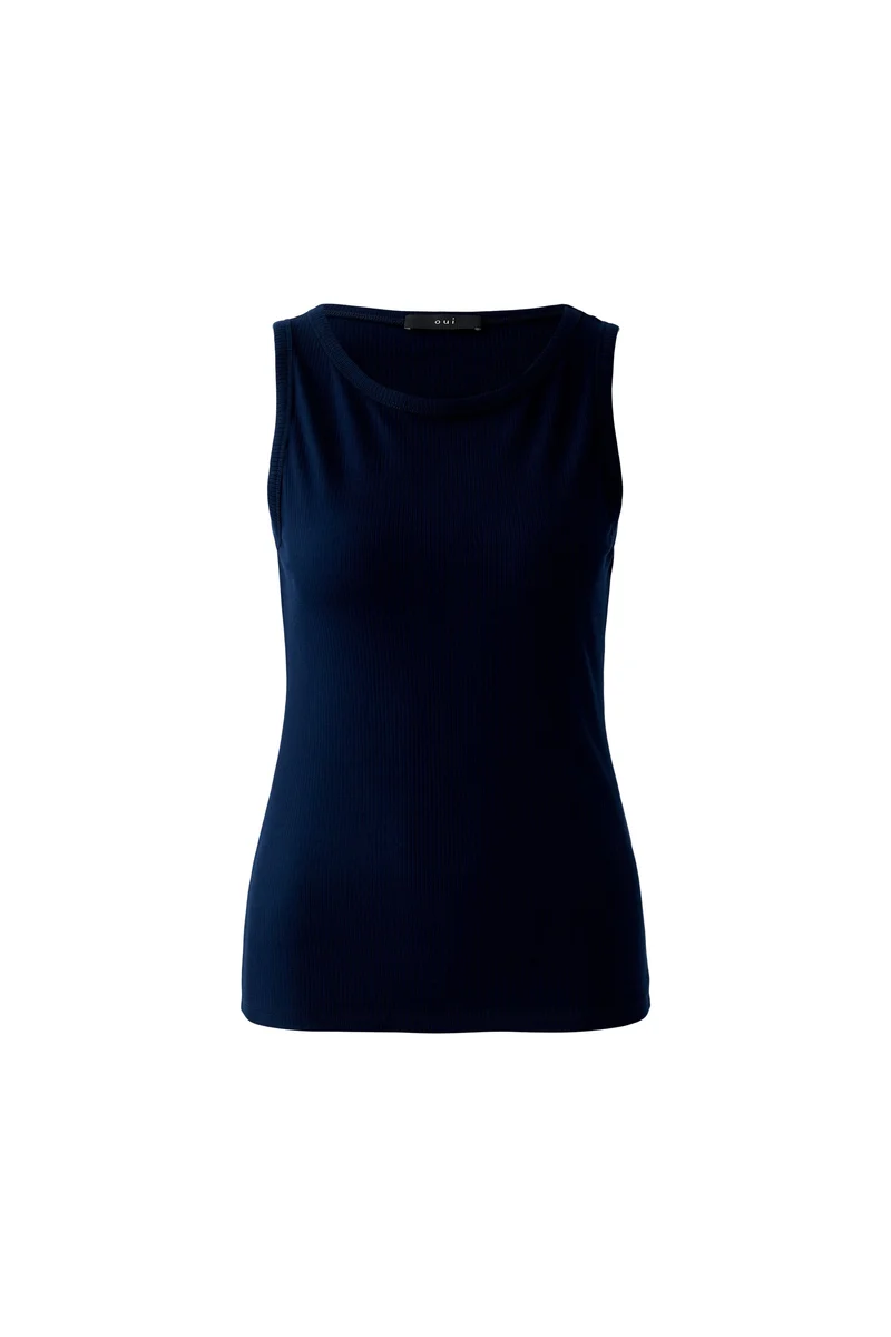 Camisole côtelée avec col rond Filiz