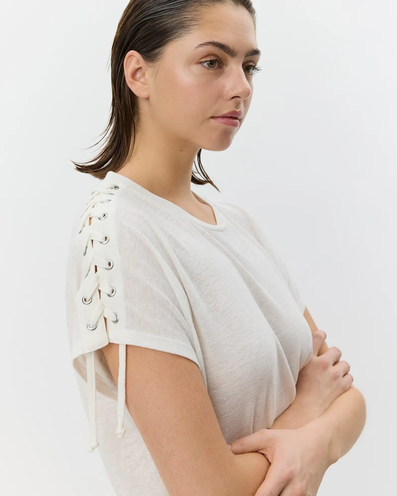 T-shirt Aleid à laçage sur les épaules