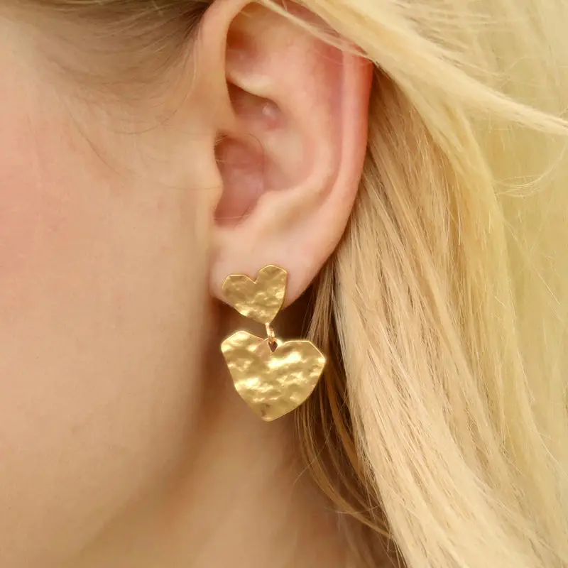 Boucles Oreilles Coeur Or
