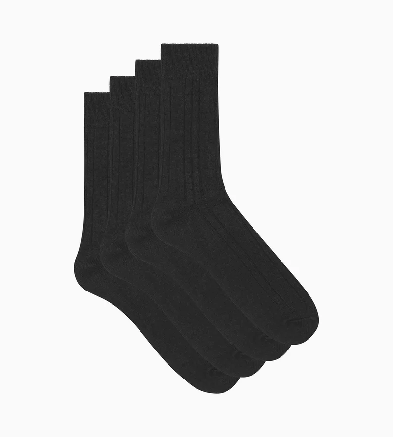 Lot de 2 paires de chaussettes homme Noir Bambou