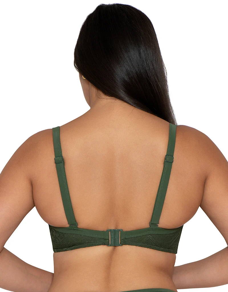 Curvy Kate Rush Padded Plunge Bikini Top Olive