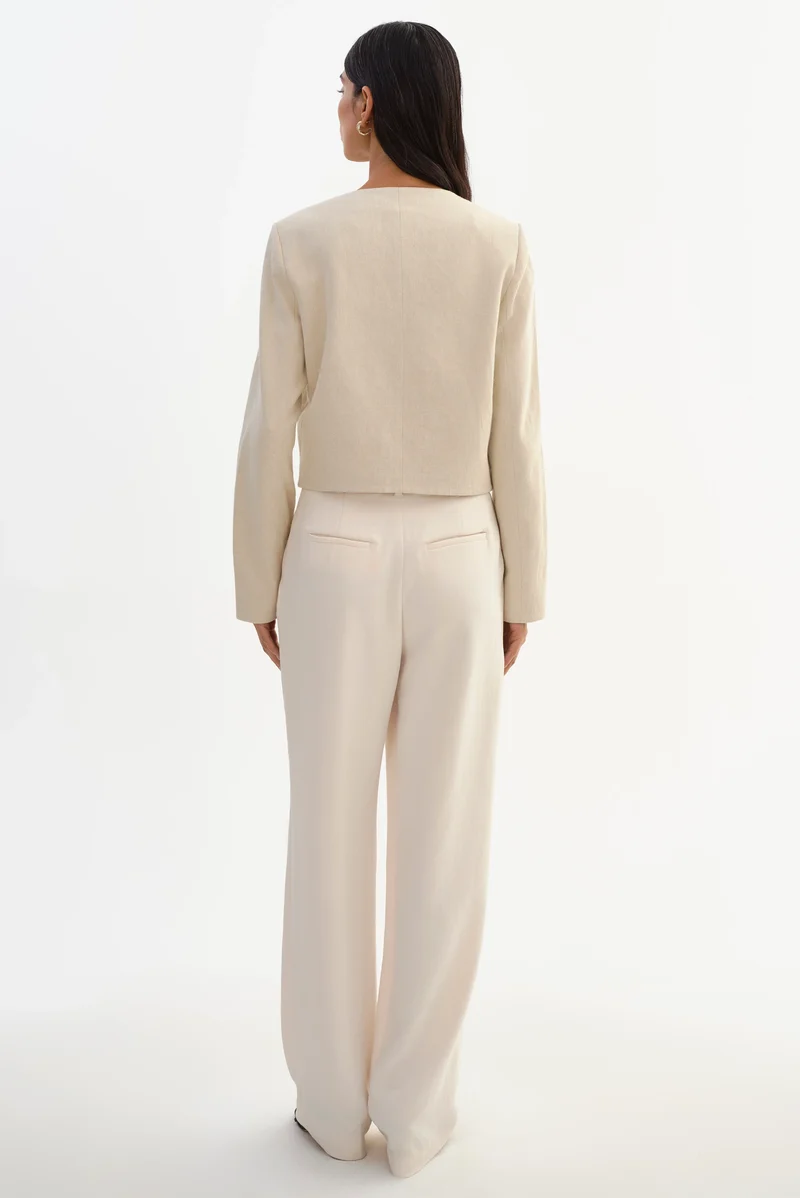 Veste sans col Francina en lin mélangé