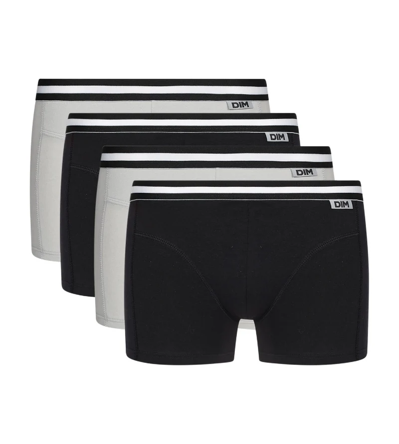 Lot de 4 boxers noirs et gris ECODIM Coton
