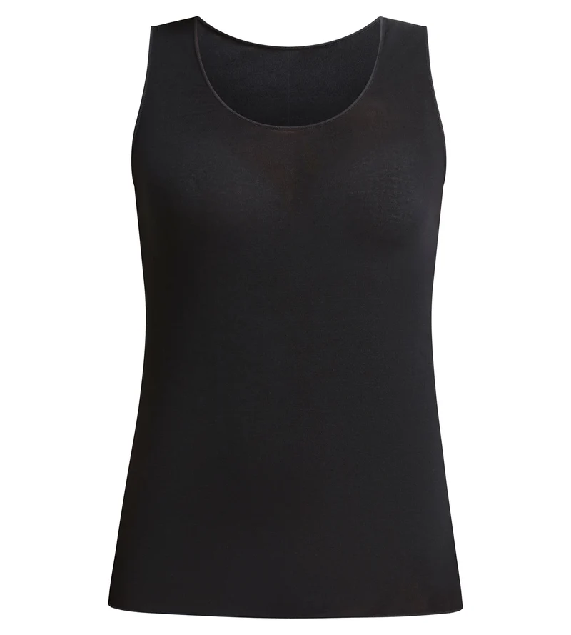 Débardeur femme en modal et cachemire Noir Light & Warm