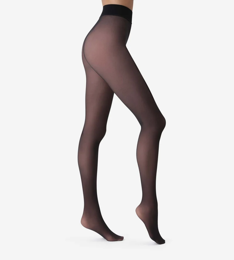 Collant chaud effet transparent Noir Thermo