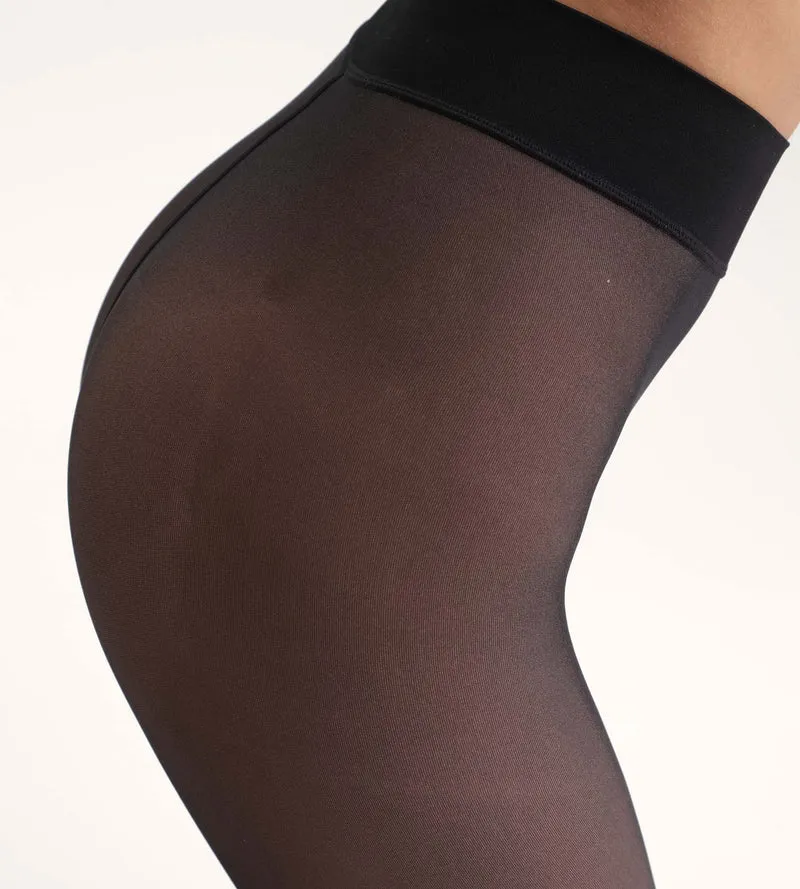 Collant chaud effet transparent Noir Thermo