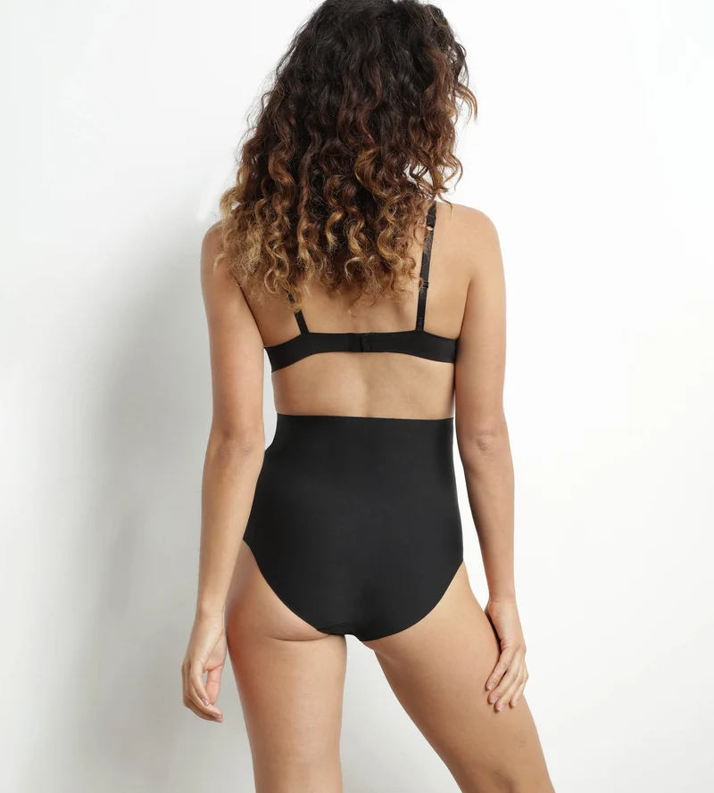Culotte effet sculptant femme taille haute sans couture Noir Dim Silhouette Invisible