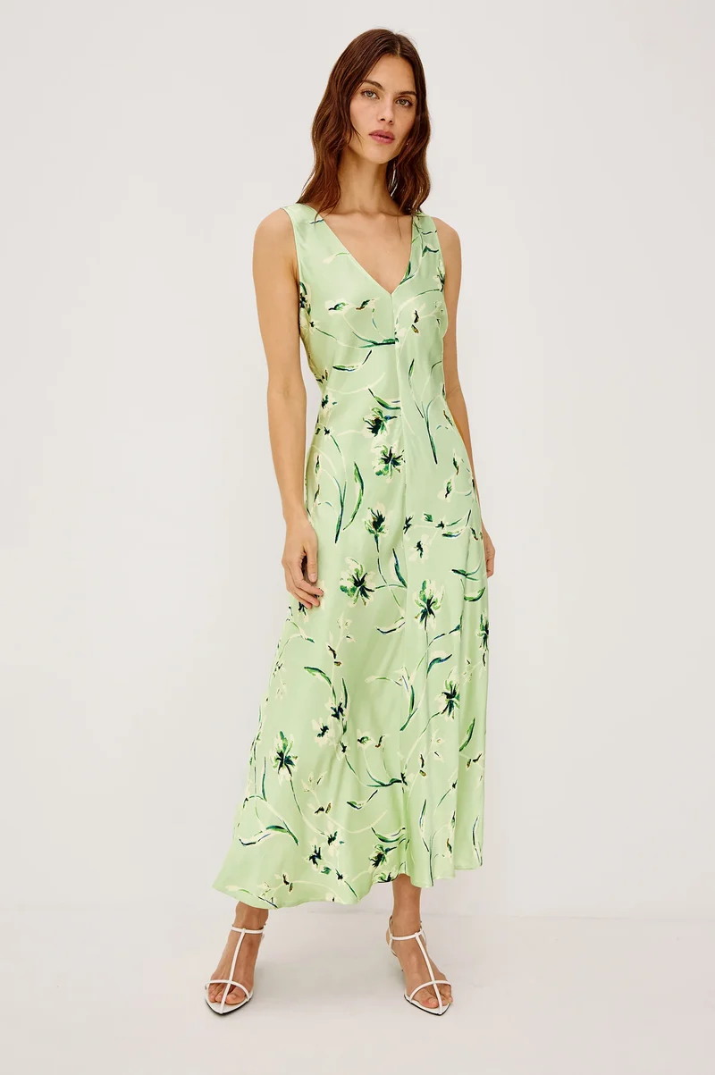 Robe maxi col V Camellia
