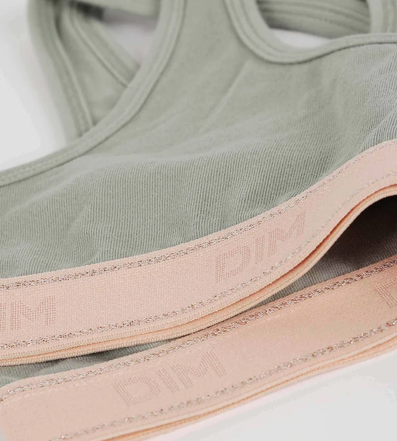 Brassière fille Vert et Rose Dim Sport