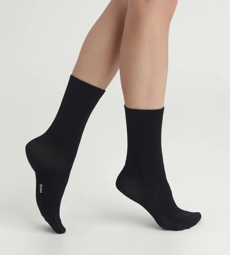 Chaussettes femme Noir satin Dim Mode