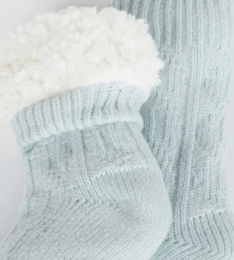 Chaussette chaude femme Bleu Ciel Cocoon Polaire