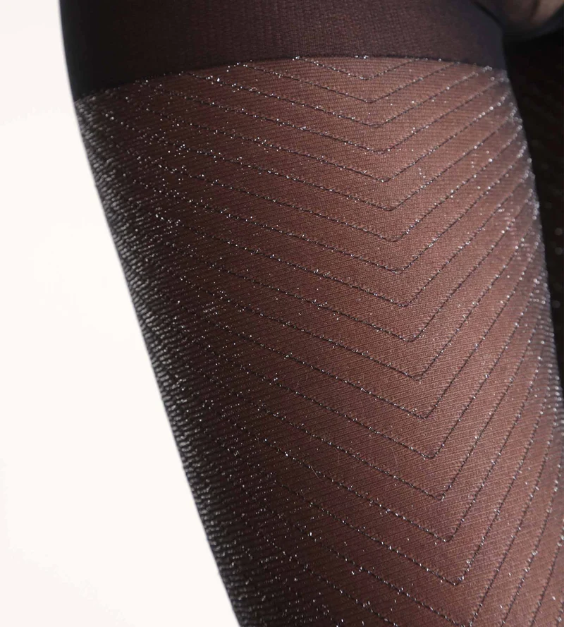 Collant noir Shiny à paillettes Dim Style