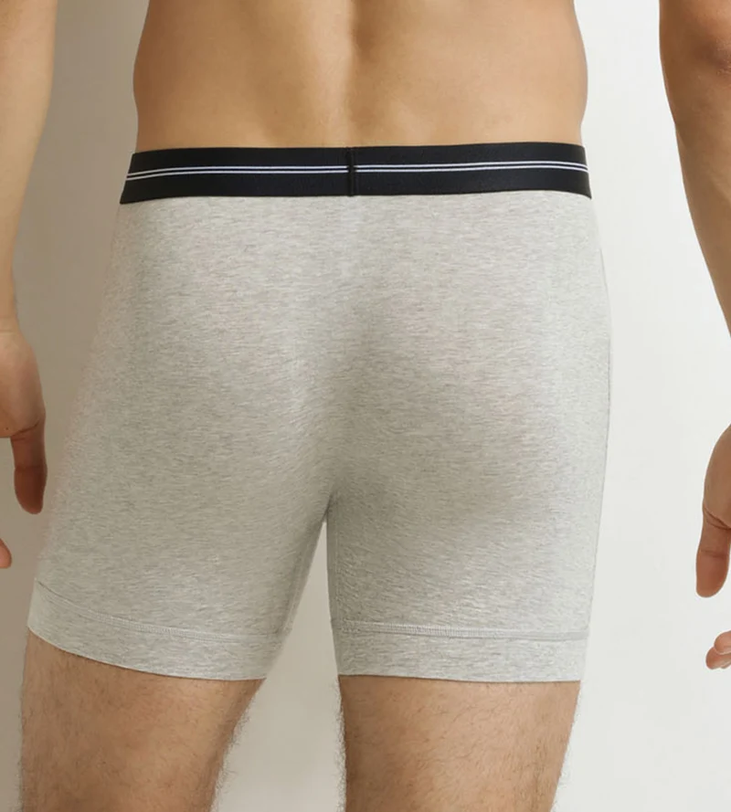 Boxer long homme Gris Chiné Dim Icons