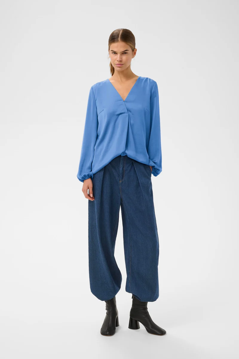 Blouse drapée à col V Rinda