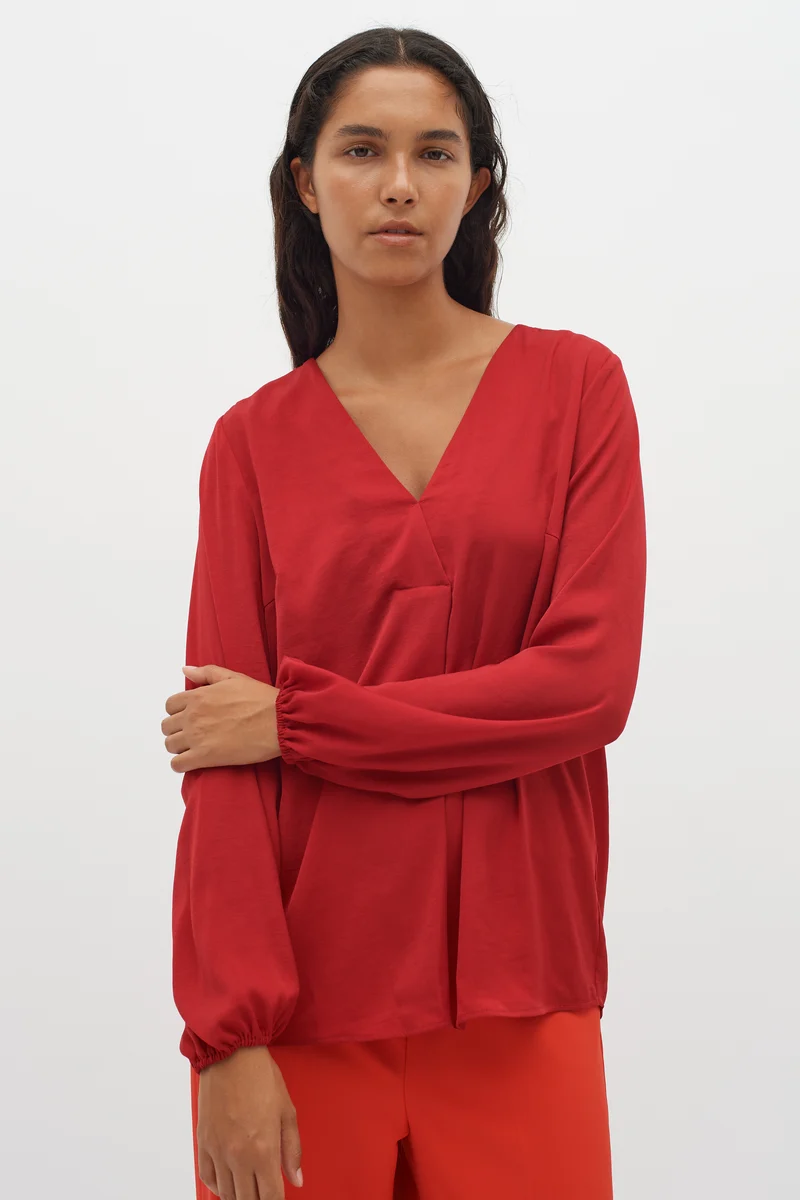 Blouse drapée à col V Rinda