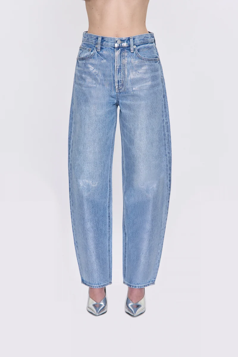 Jeans à taille haute et coupe barrel Wes