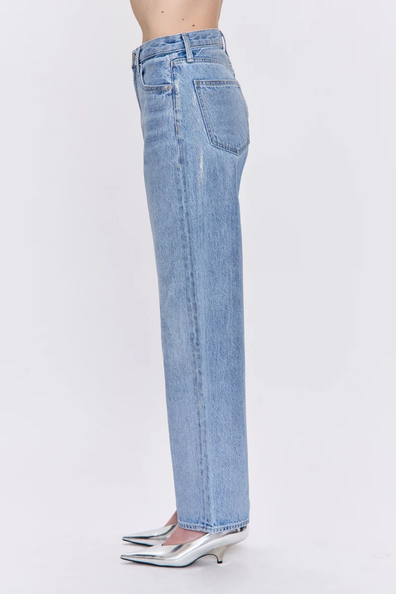 Jeans à taille haute et coupe barrel Wes