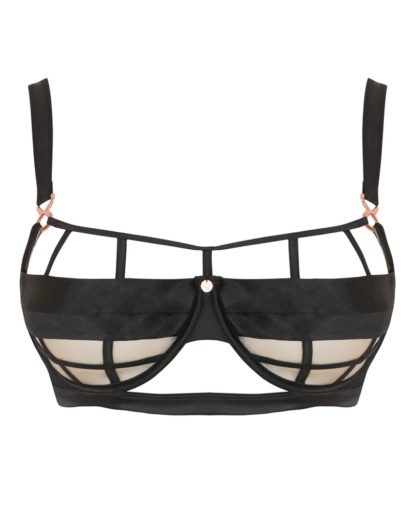 Scantilly by Curvy Kate Censored Balcony Bra Black