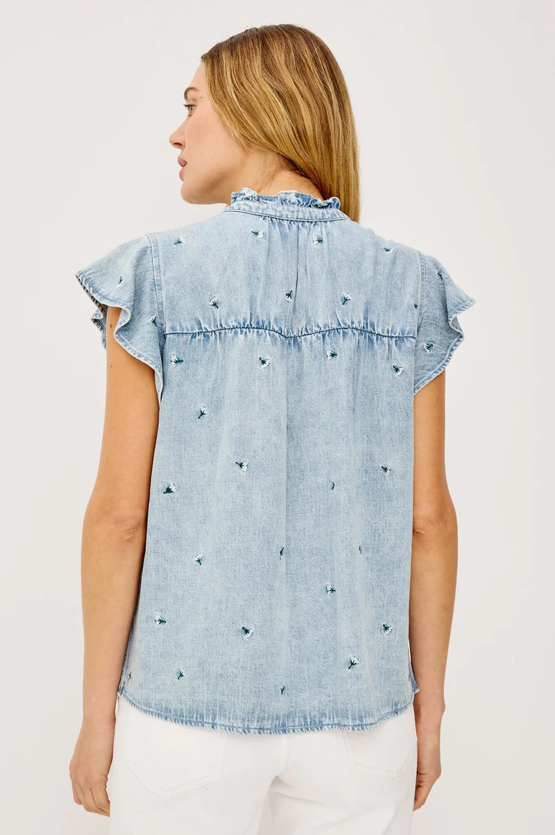 Chemisier Ruthie brodé en denim léger