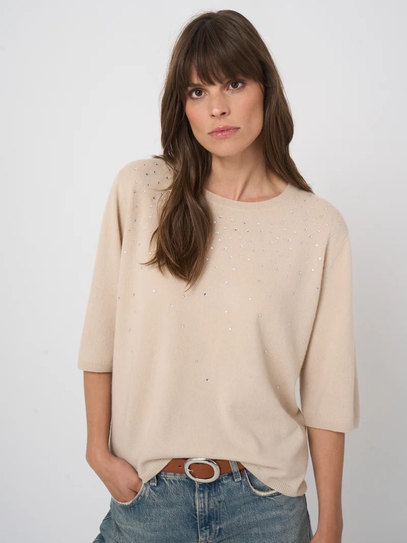 Pull en cachemire biologique à strass