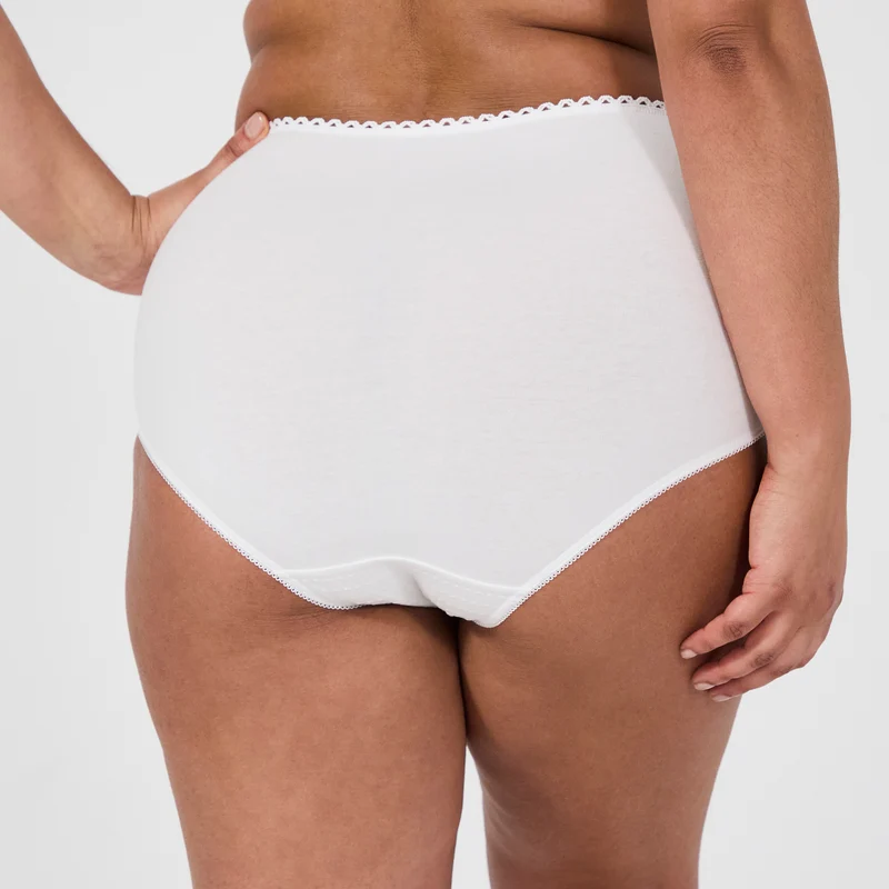 Lot de trois culottes taille haute blanc Best cotton