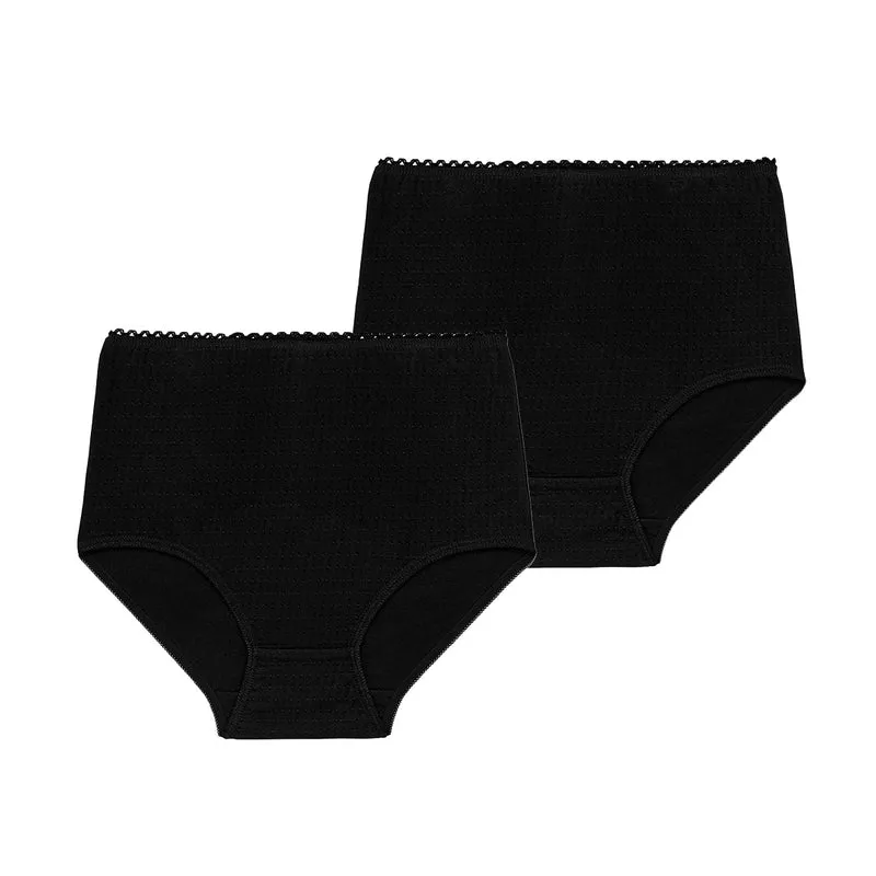Lot de deux culottes taille haute noir Best cotton
