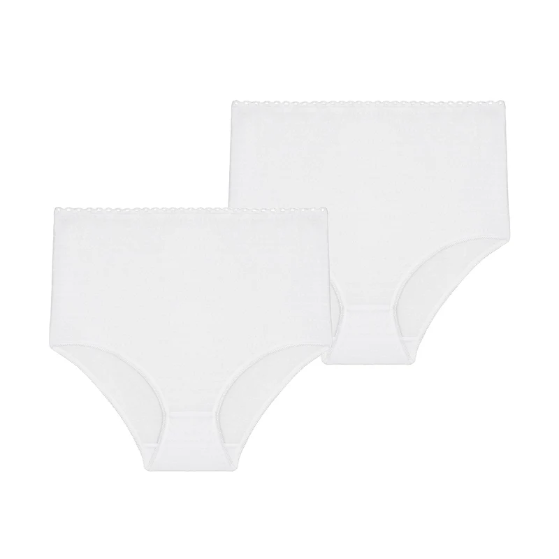 Lot de deux culottes taille haute blanc Best cotton
