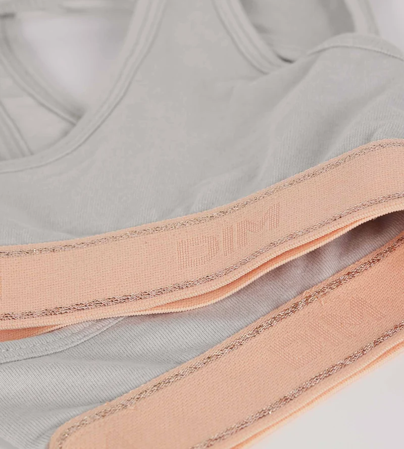 Brassière fille Gris et Rose Dim Sport