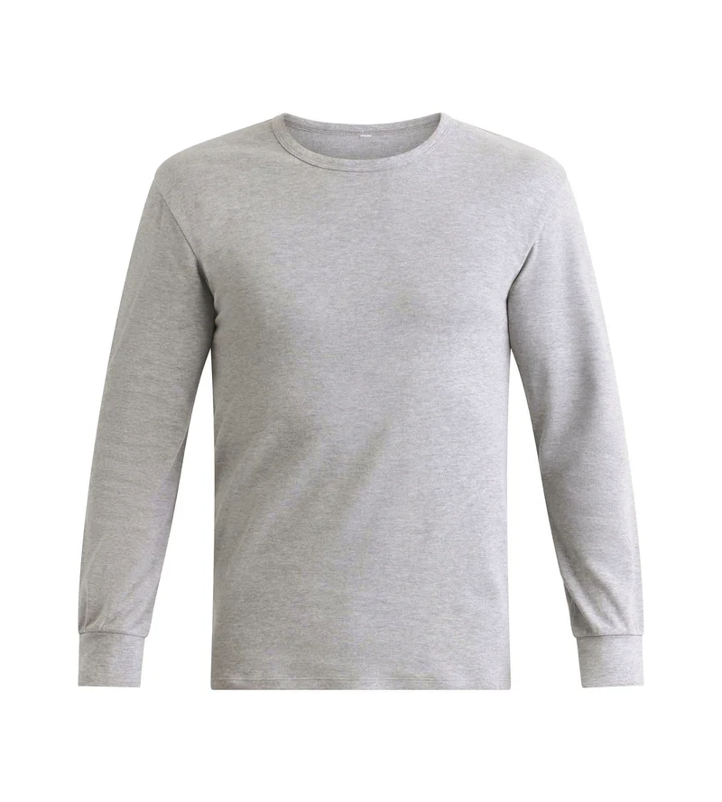 T-shirt homme en coton gris chiné Dim Thermal