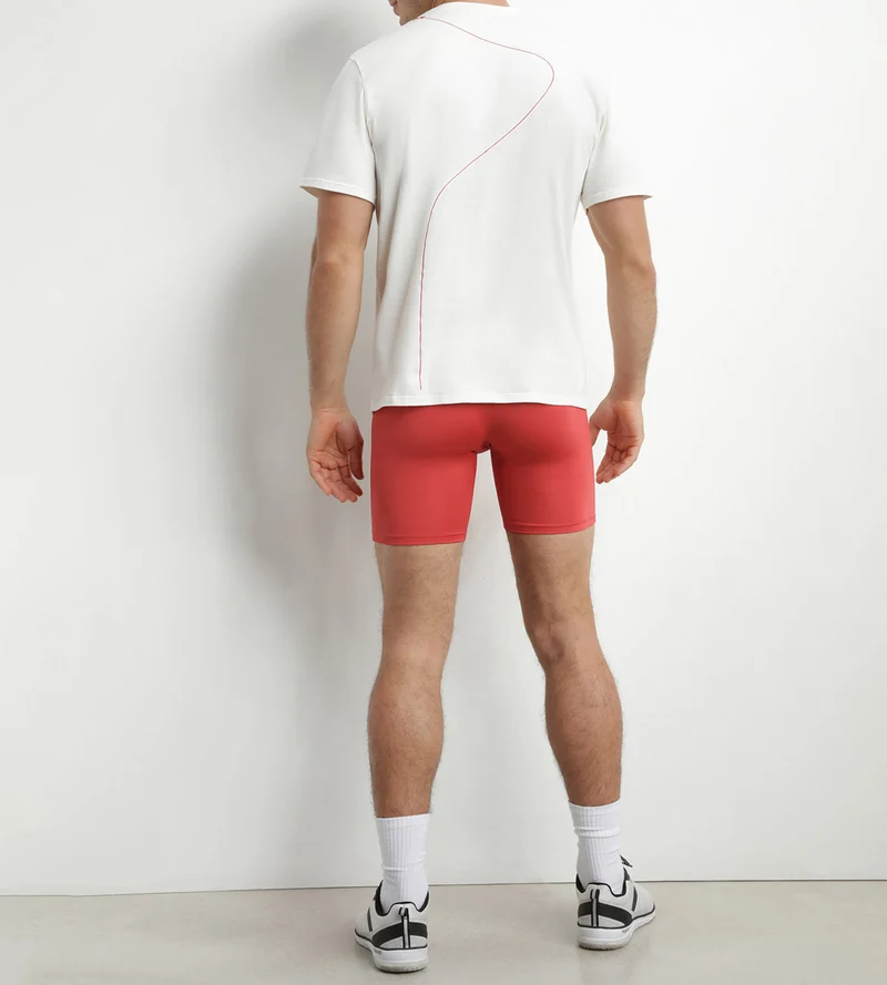 Boxer de sport long homme en microfibre et mesh Rouge Alerte Dim Move