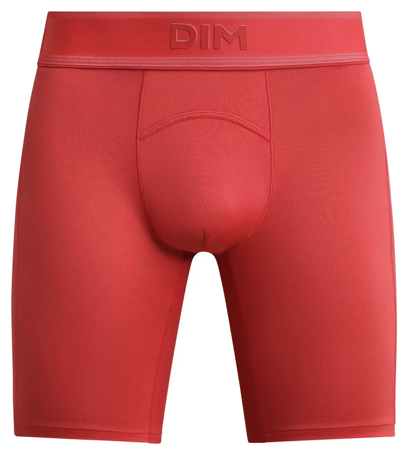 Boxer de sport long homme en microfibre et mesh Rouge Alerte Dim Move