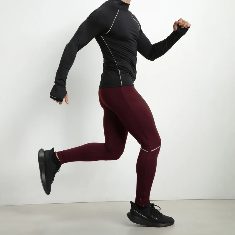 Legging de sport ajustable homme en microfibre Bordeaux Dim Move