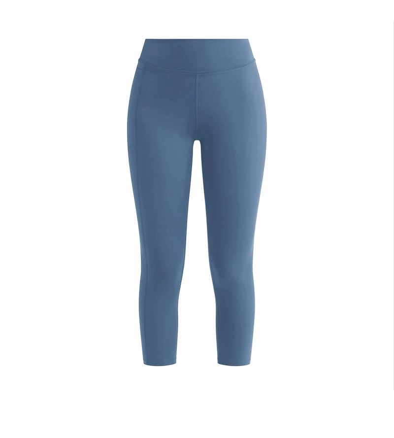 Legging de sport femme court en microfibre Bleu Jean Dim Move