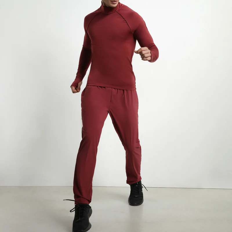 Pantalon de sport chino pour homme en jersey stretch Bordeaux Dim Move