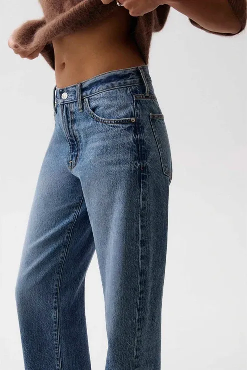 Jeans Donny à taille mi-haute et revers