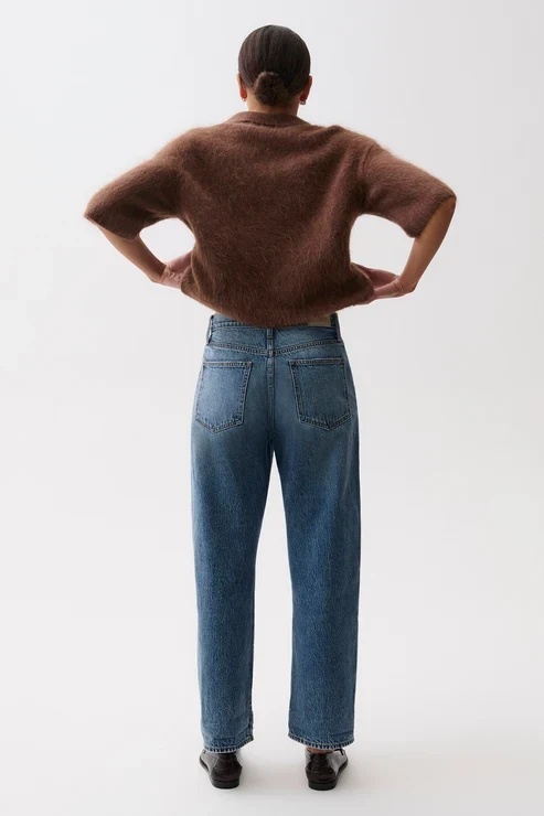 Jeans Donny à taille mi-haute et revers