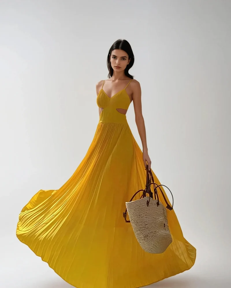 Robe Longue Jaune Ajourée - Marion