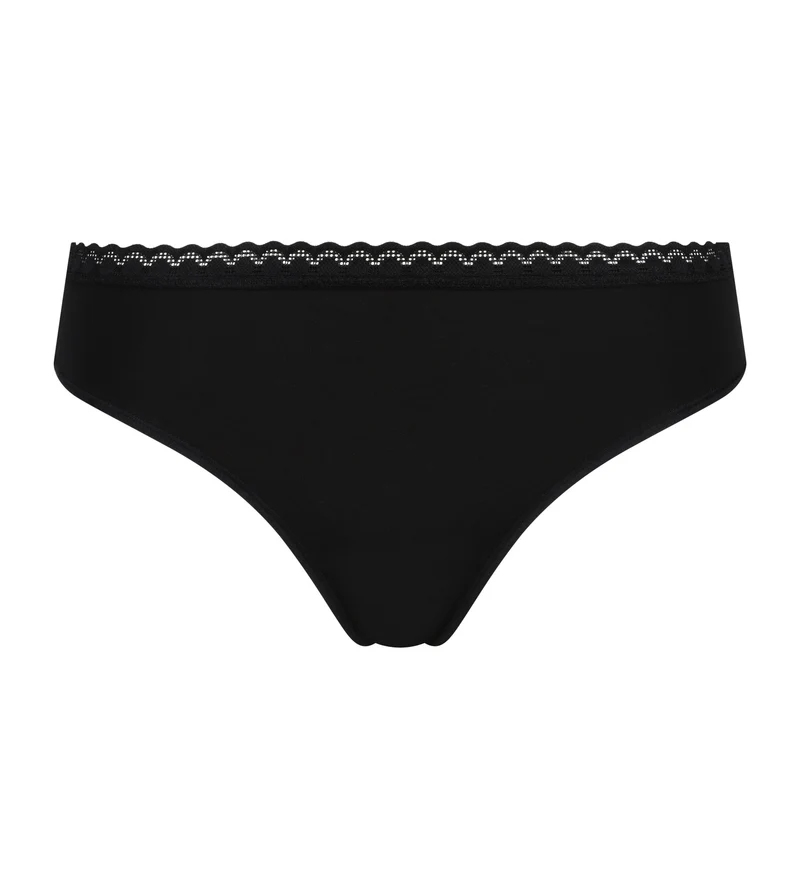 String femme avec dentelle Noire Daily Micro