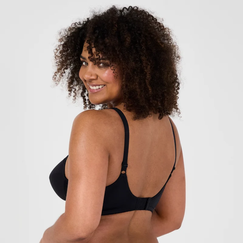 Soutien-gorge sans armatures noir Cotton confort