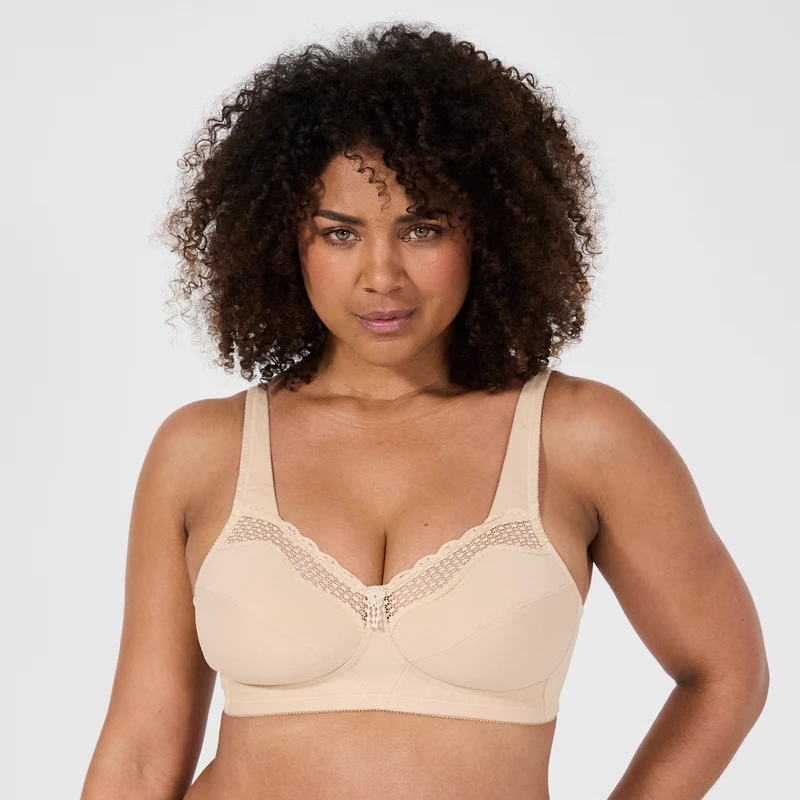 Lot de deux soutiens-gorge sans armatures Cotton confort blanc et nude