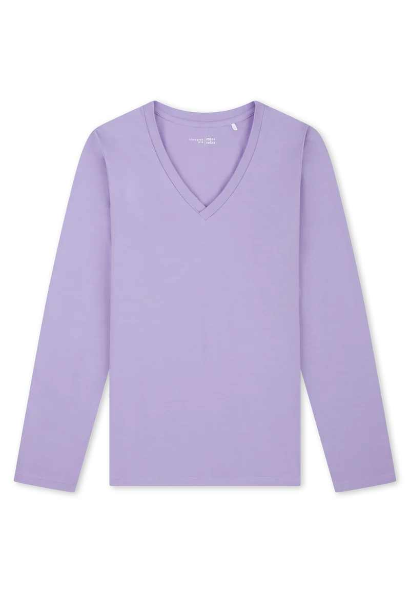 Shirt V-Ausschnitt Flieder - Mix+Relax