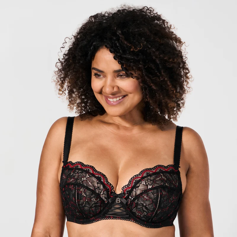 Soutien-gorge emboîtant noir rouge Luccia