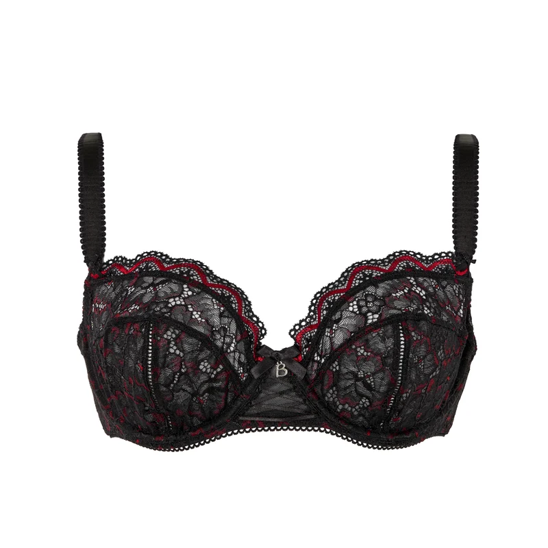 Soutien-gorge emboîtant noir rouge Luccia