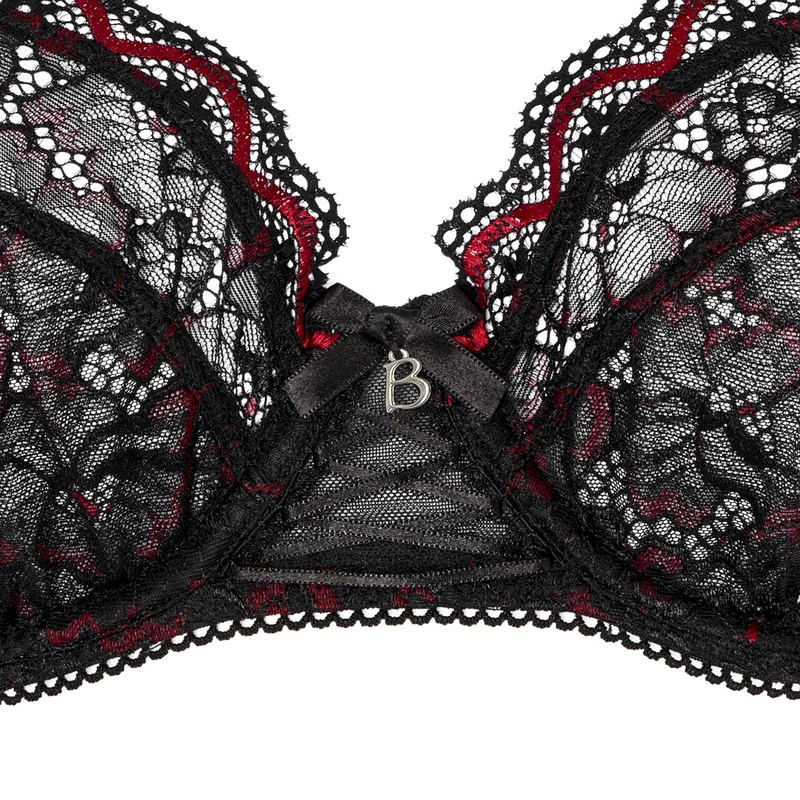 Soutien-gorge emboîtant noir rouge Luccia