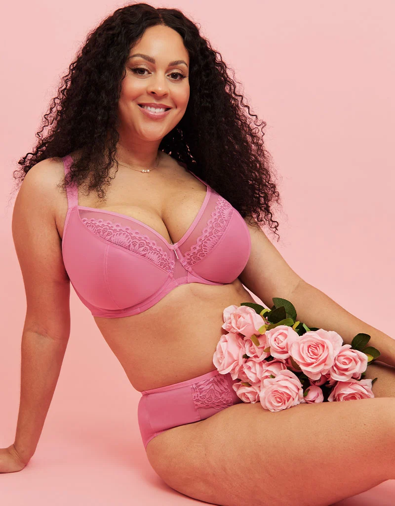 Adella Hera Full Plunge Bra Rose Pink