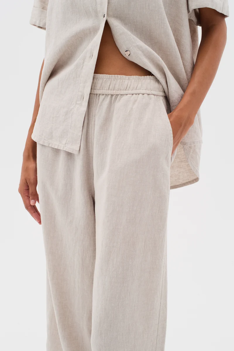 Pantalon en lin avec taille élastique Rimone