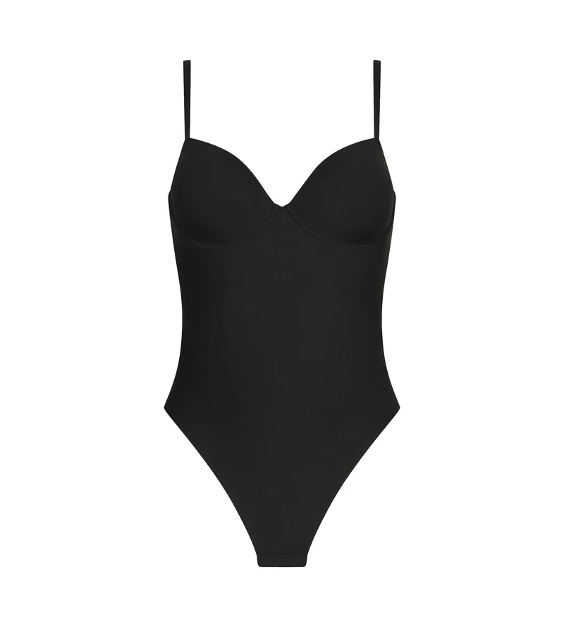 Body string effet sculptant en microfibre Noire Dim Silhouette Invisible