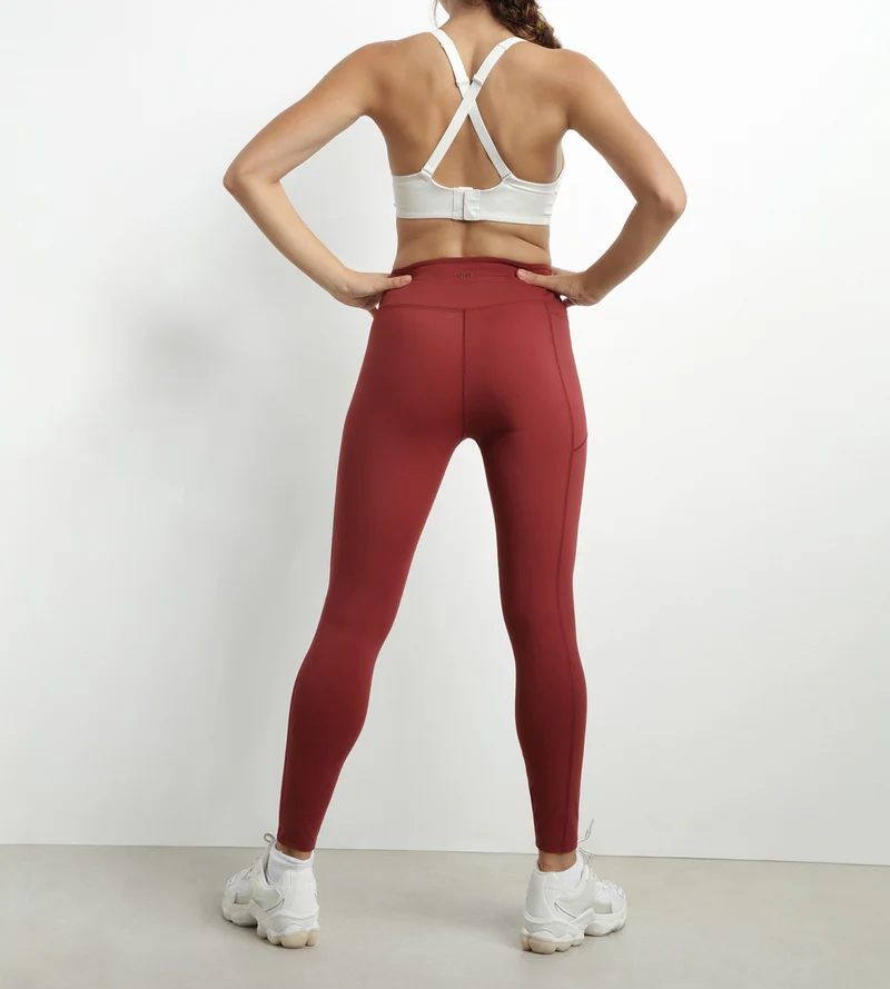 Legging de sport femme en microfibre sculptante Bordeaux Dim Move