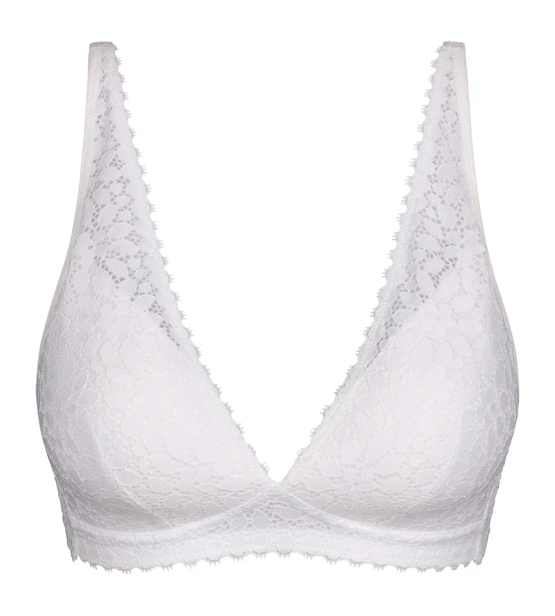 Soutien-gorge triangle avec mousses en microfibre Blanc Daily Dentelle
