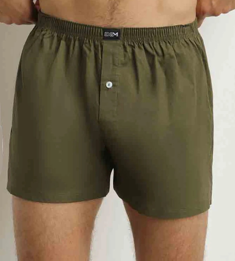 Lot de 2 caleçons homme Beige rayé Vert Coton Stretch